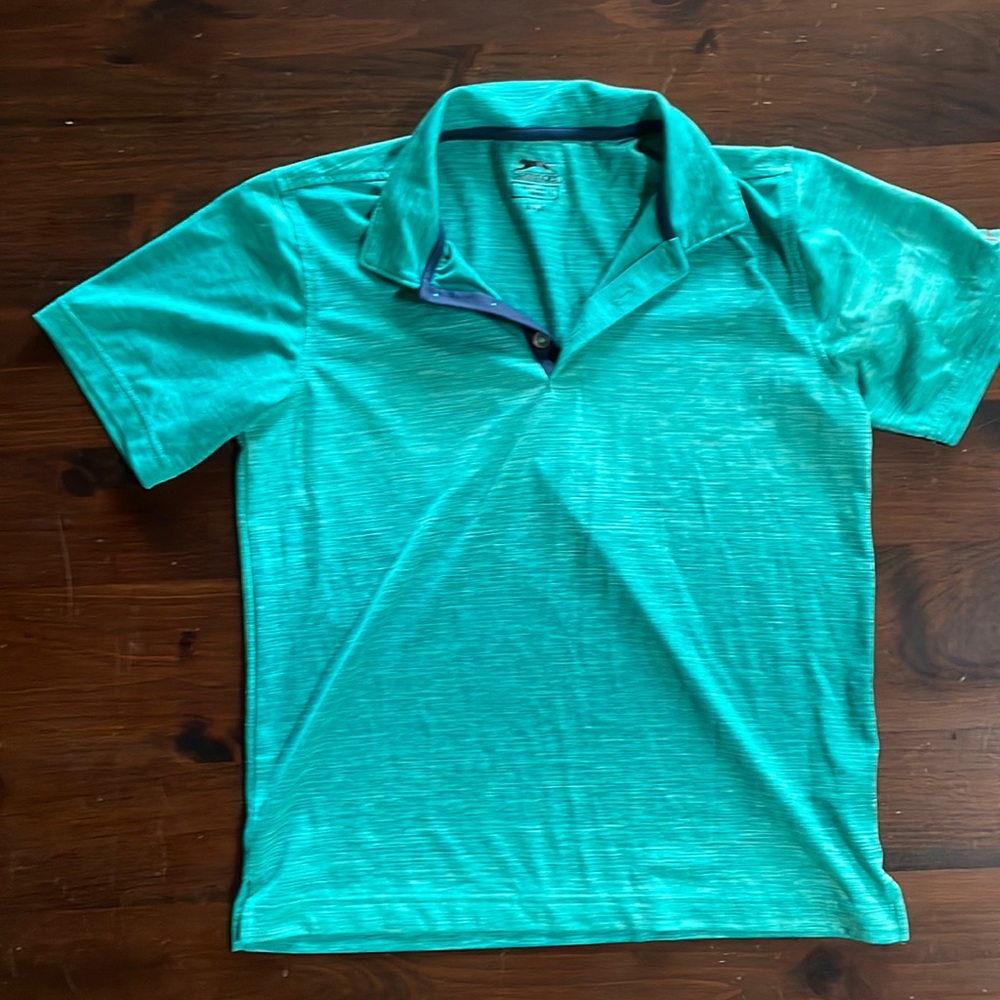 Green golf shirt